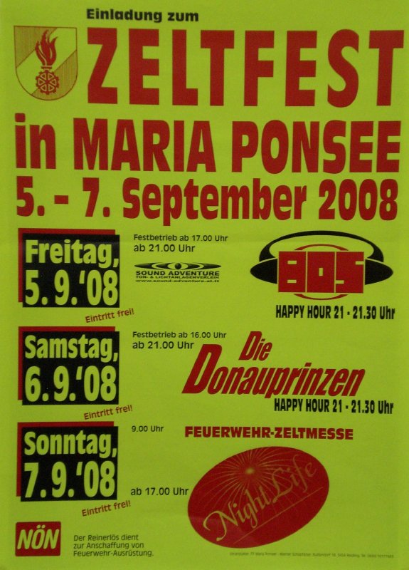 Zeltfest 2008 vom 05. – 07. Sept. 2008