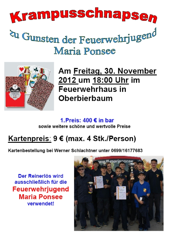 Krampusschnapsen 2012 zu Gunsten der FF- Jugend
