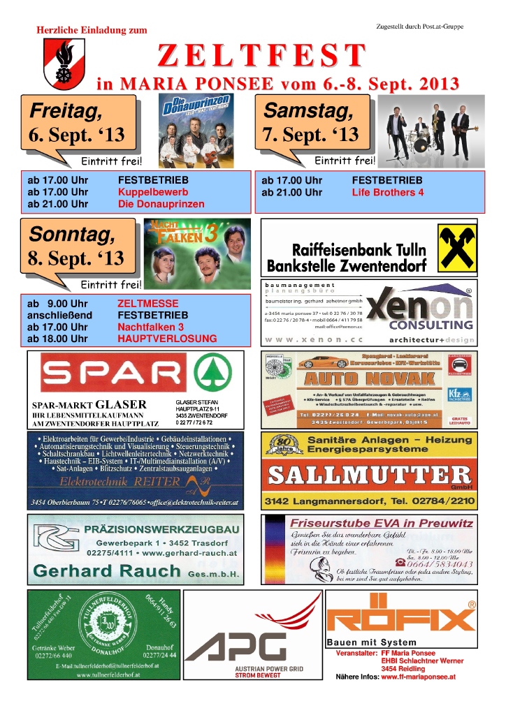 Zeltfest 2013 vom 06. – 08. Sept. 2013