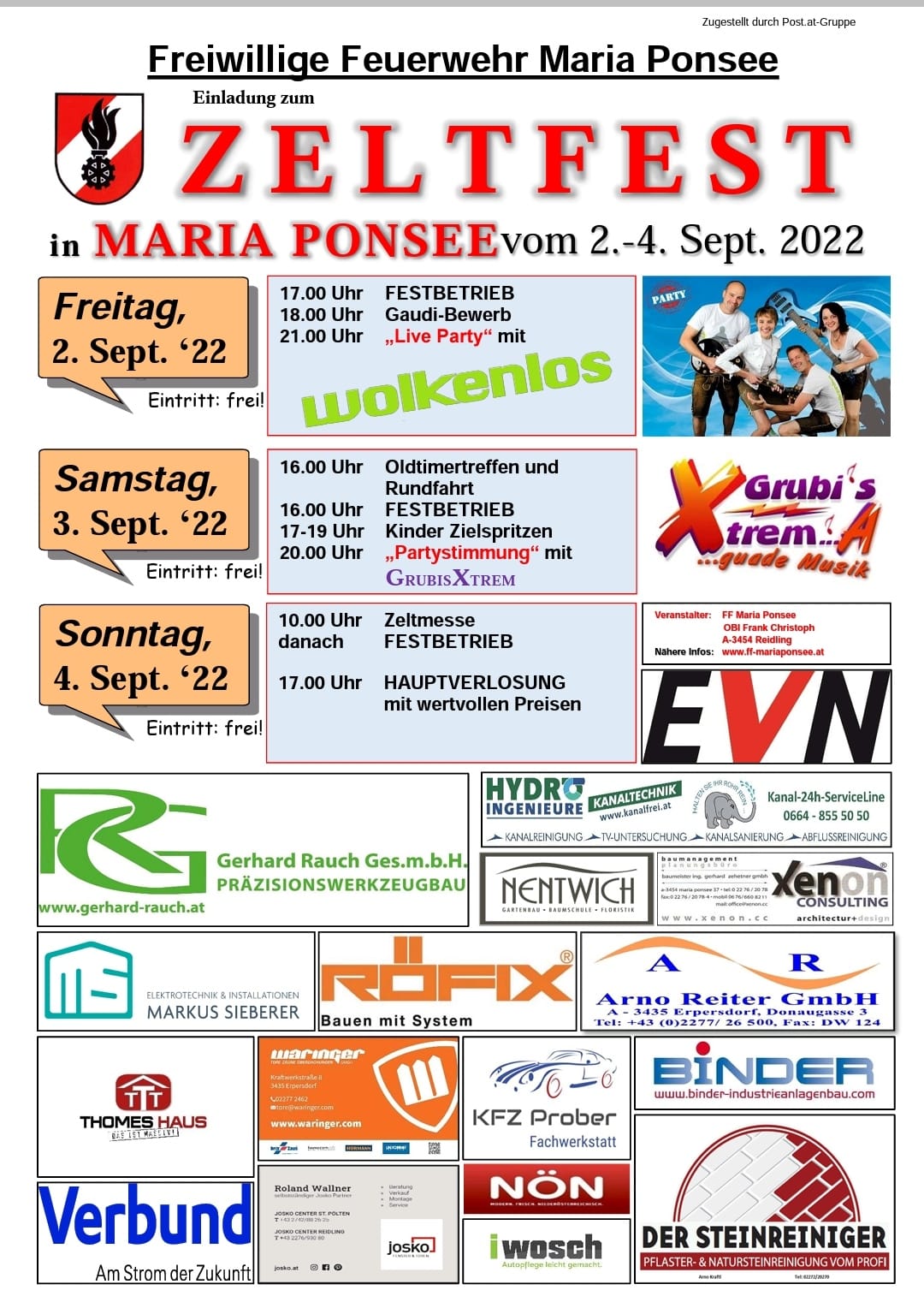 Zeltfest 2022 vom 02. – 04. Sept. 2022