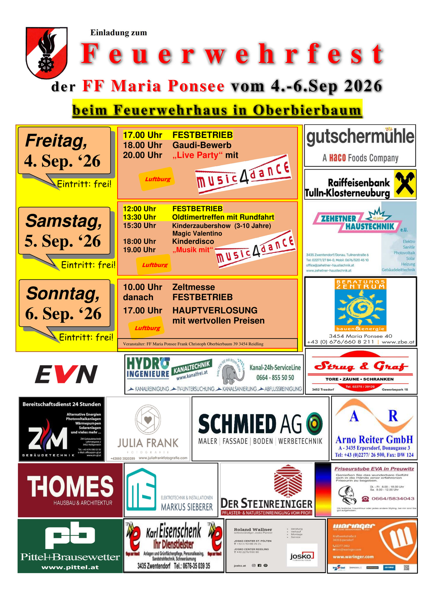 Einladung zum Feuerwehrfest 2026
